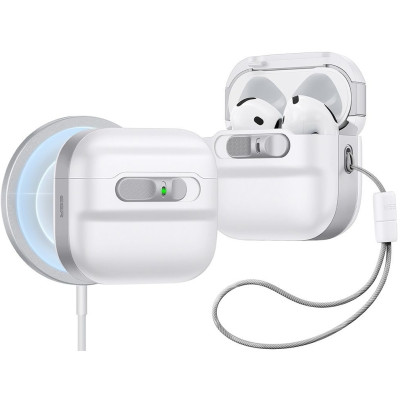 Θήκη AirPods 4th Gen ESR Pulse FlickLock Case HaloLock με MagSafe & Λουράκι Χειρός - White (4894240217726)
