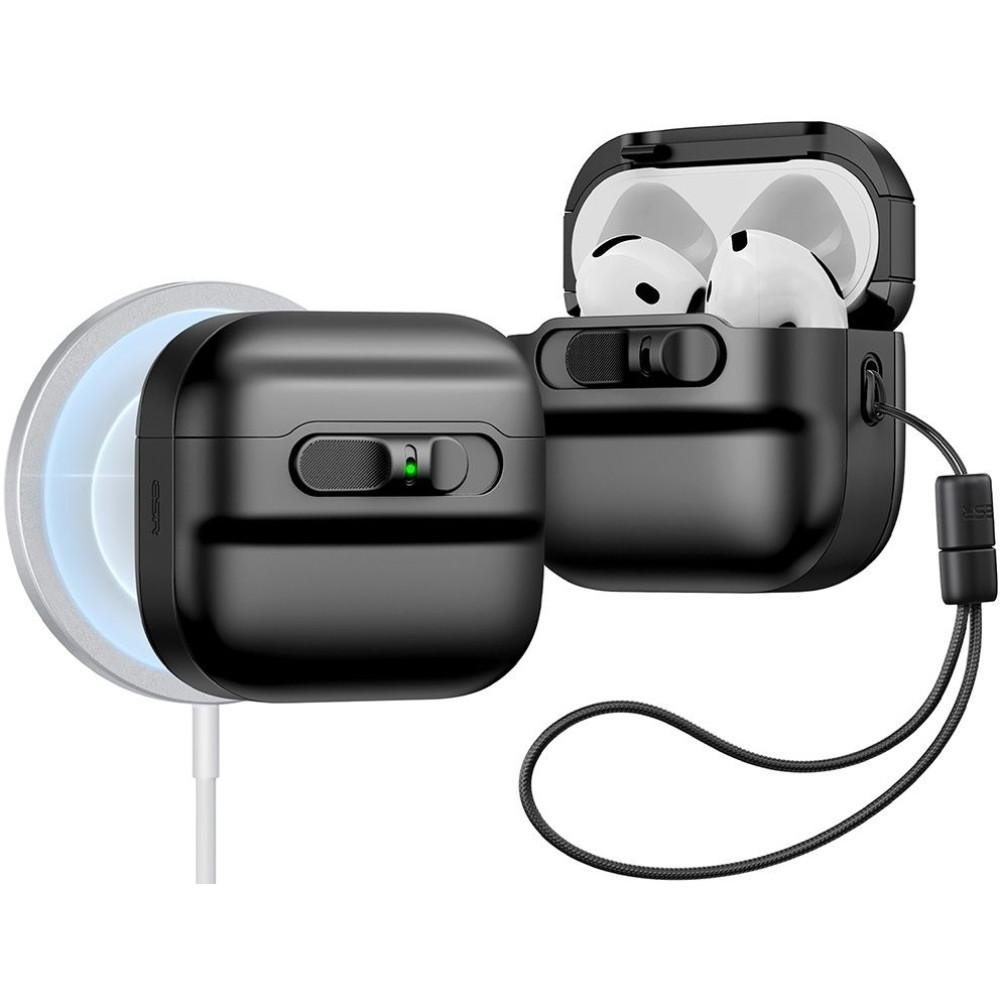 Θήκη AirPods 4th Gen ESR Pulse FlickLock Case HaloLock με MagSafe & Λουράκι Χειρός - Black (4894240217702)