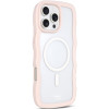 Θήκη iPhone 16 Pro Max HappyCase Wavy Διάφανη Σκληρή με MagSafe & TPU Bumper - Pink (8719246462139)