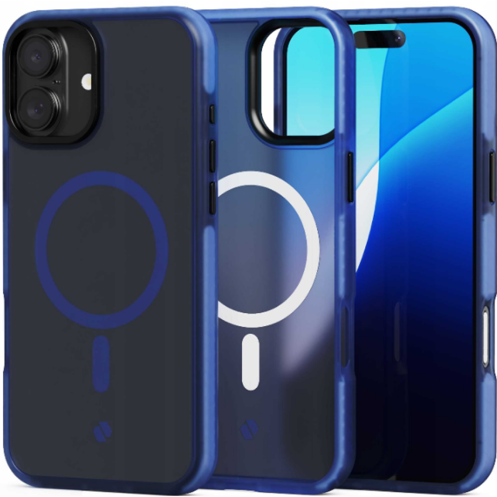 Θήκη iPhone 16 Plus Spacecase Hybrid Fusion Mag Ημιδιάφανη Σκληρή με MagSafe - Dark Blue (5905719112424)