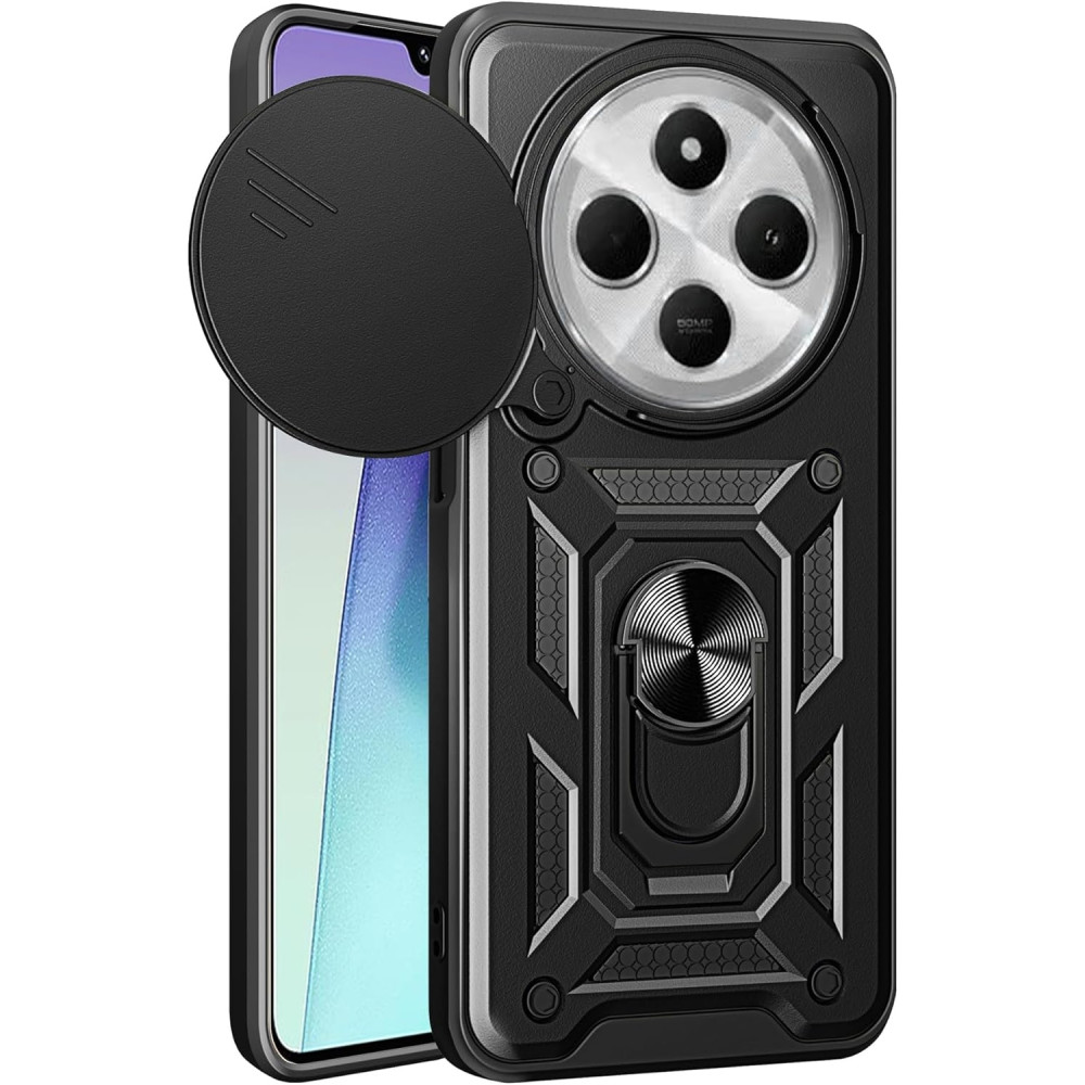 Θήκη Xiaomi Redmi 14C / Poco C75 Tech-Protect Camshield Pro Ανθεκτική με Κάλυμμα για την Κάμερα & Ring Holder - Black (5906302371051)