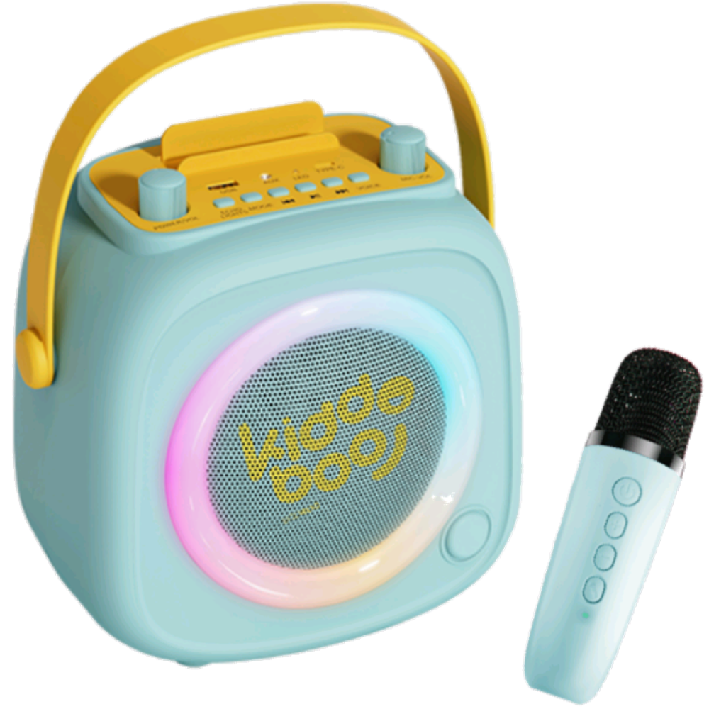 Ασύρματο Ηχείο Bluetooth Kiddoboo KidsVoice BT Speaker & Mic για Karaoke με Μικρόφωνο / Βάση Στήριξης Smartphone & RGB Φωτισμό - Mint (KB23028MNT)