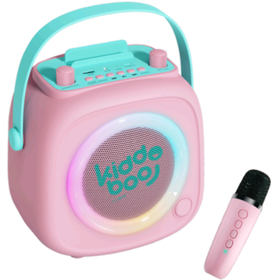 Ασύρματο Ηχείο Bluetooth Kiddoboo KidsVoice BT Speaker & Mic για Karaoke με Μικρόφωνο / Βάση Στήριξης Smartphone & RGB Φωτισμό - Pink (KB23028PNK)