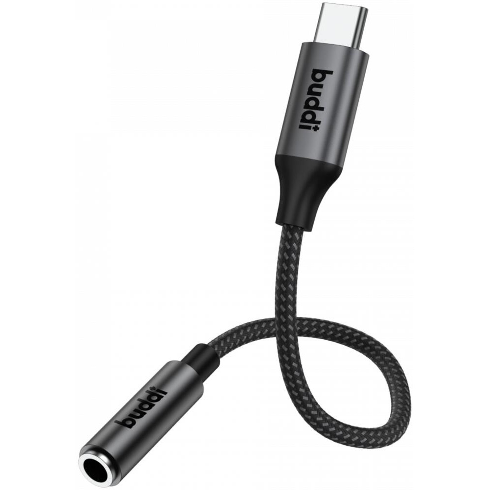 Αντάπτορας Ήχου Buddi Ease Type-C (Male) σε 3.5mm Jack Aux (Female) με DAC Τσιπ 5 Έτη Εγγύηση - Black (8719246459337)