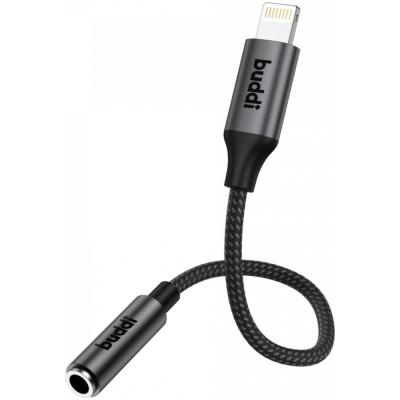 Αντάπτορας Ήχου Buddi Ease Lightning (Male) σε 3.5mm Jack Aux (Female) με DAC Τσιπ 5 Έτη Εγγύηση - Black (8719246459344)