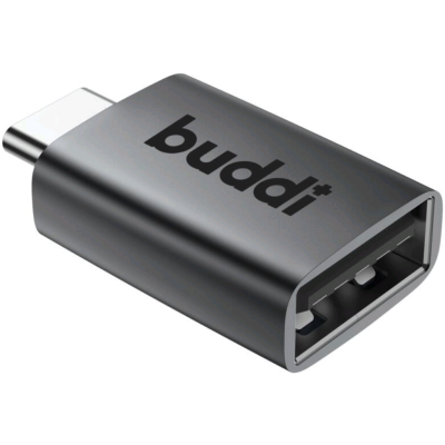 Αντάπτορας Buddi Ease Type-C (Male) σε USB-A (Female) 5 Έτη Εγγύηση - Grey (8719246459368)
