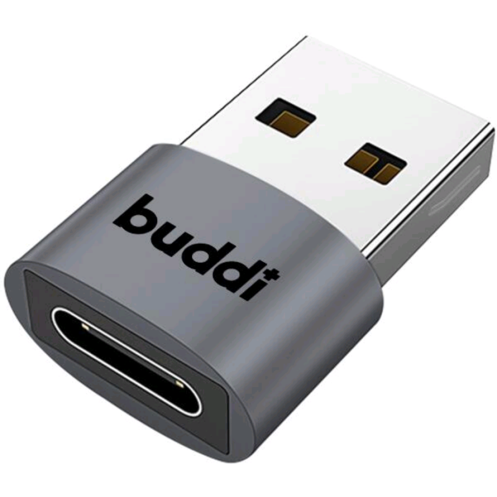 Αντάπτορας Buddi Ease USB-A (Male) σε Type-C (Female) 5 Έτη Εγγύηση - Grey (8719246459245)