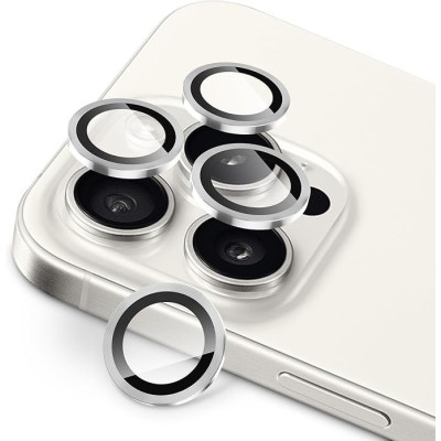 Tempered Glass iPhone 16 Pro / 16 Pro Max Spacecase QuickFit Camera Glass Αντιχαρακτικό Γυαλί Προστασίας για Φακό Κάμερας 2 Τεμάχια - White Titanium (5905719112707)