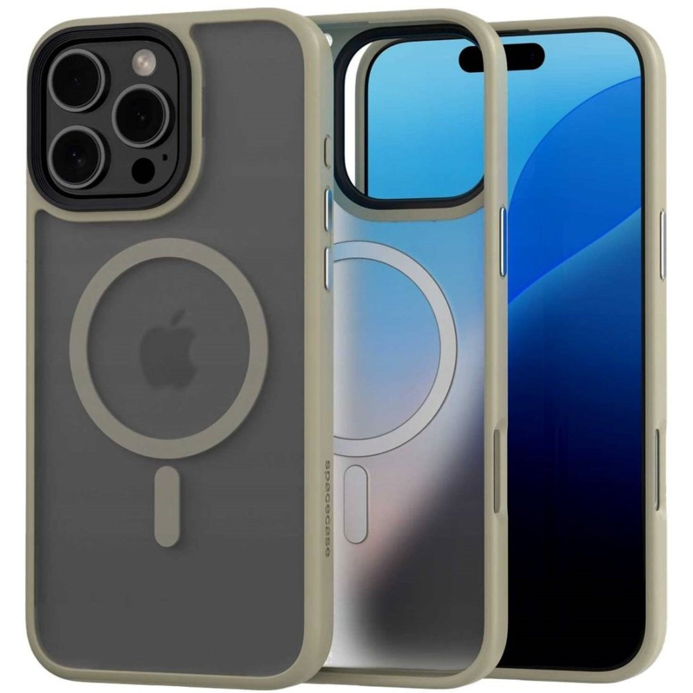 Θήκη iPhone 16 Pro Max Spacecase Hybrid MagSafe Σκληρή Ημιδιάφανη με MagSafe - Desert Titanium (5905719112035)
