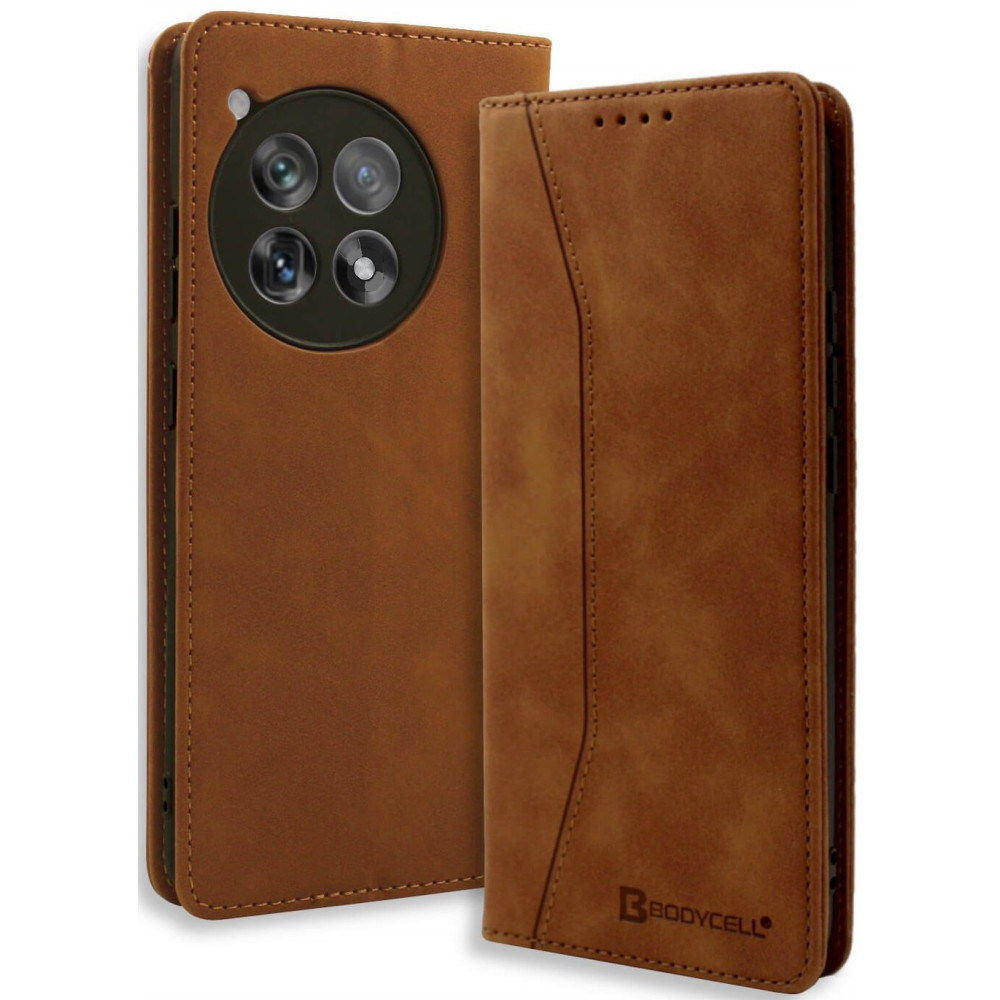 Θήκη OnePlus 12R Bodycell Book Case Πορτοφόλι - Brown (5206015079801)