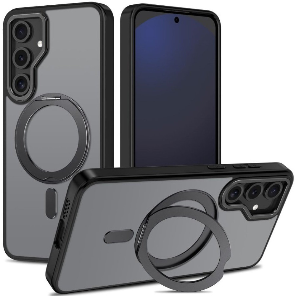 Θήκη Samsung Galaxy S24 FE Tech-Protect MagRing Σκληρή Ημιδιάφανη με MagSafe & KickStand - Matte Black (5906302371624)