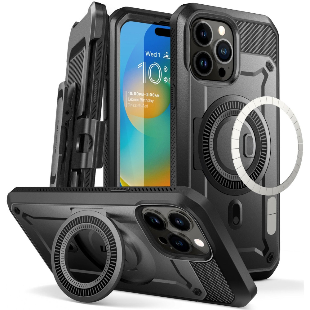 Θήκη iPhone 15 Pro Max Supcase Unicorn Beetle Pro Mag Ανθεκτική Full Body 360° με MagSafe - Black (843439138612)