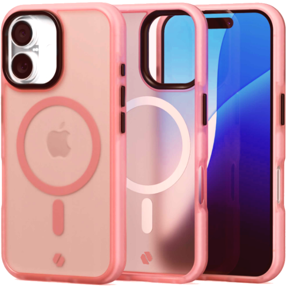 Θήκη iPhone 16 Spacecase Hybrid Fusion Mag Ημιδιάφανη Σκληρή με MagSafe - Pink (5905719112400)