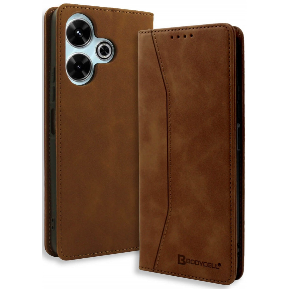 Θήκη Xiaomi Redmi 13 4G / Poco M6 4G / Poco M6 Plus 5G Bodycell Book Case Πορτοφόλι - Brown (5206015079580)