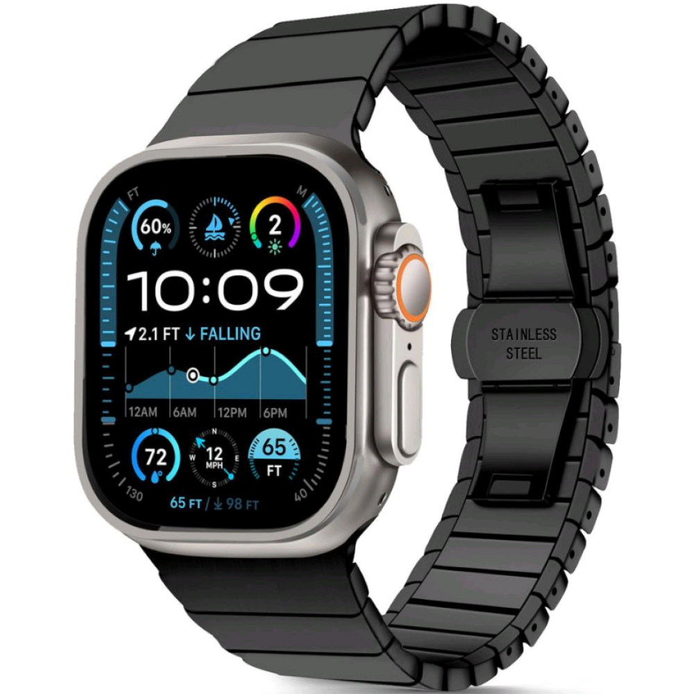 Λουράκι Apple Watch Ultra/SE/11/10/9/8/7/6/5/4 (49/46/45/44mm) Tech-Protect Linkband από Ανοξείδωτο Ατσάλι - Black (5906302370931)