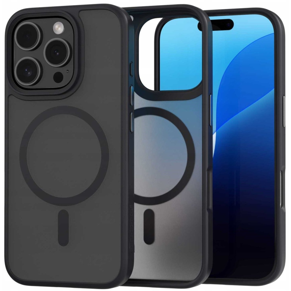 Θήκη iPhone 16 Pro Spacecase Hybrid MagSafe Σκληρή Ημιδιάφανη με MagSafe - Black (5905719111854)