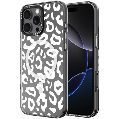 Θήκη iPhone 16 Pro Max HappyCase Joy Διάφανη Σκληρή με MagSafe - Wild Leopard (8719246462450)
