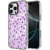 Θήκη iPhone 16 Pro Max HappyCase Joy Διάφανη Σκληρή με MagSafe - Purple Floral (8719246462443)