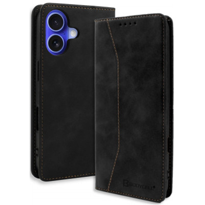 Θήκη iPhone 16 Plus Bodycell Book Case Πορτοφόλι - Black (5206015079672)