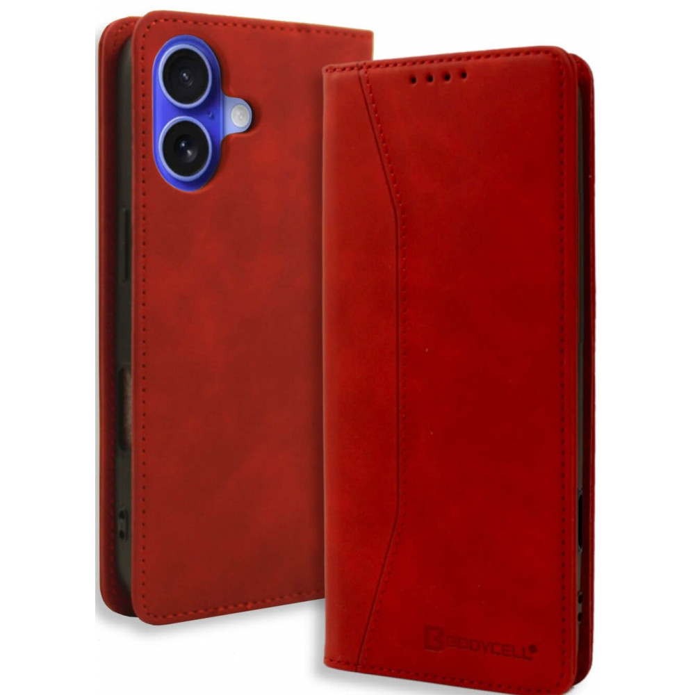Θήκη iPhone 16 Plus Bodycell Book Case Πορτοφόλι - Red (5206015079696)