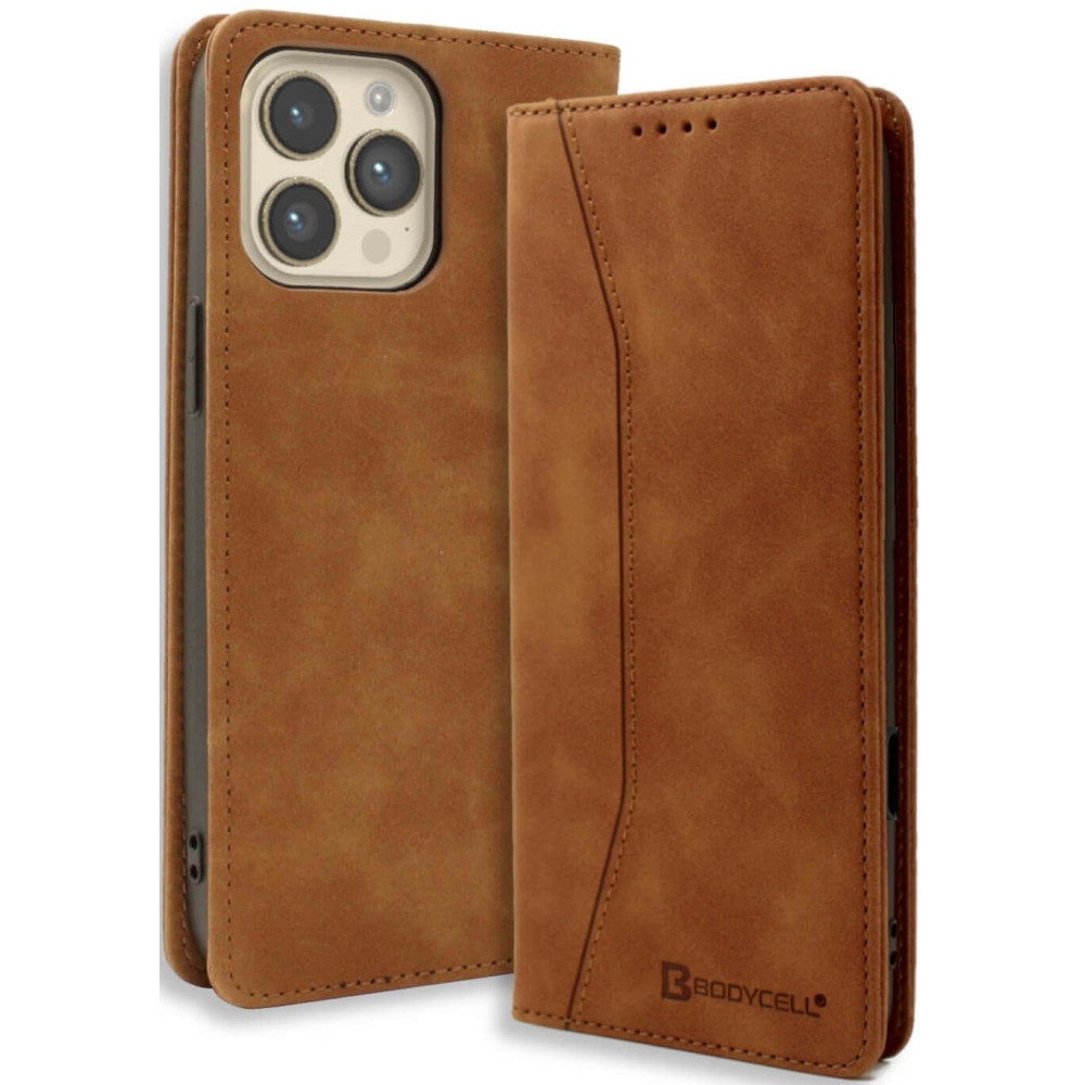 Θήκη iPhone 16 Pro Max Bodycell Book Case Πορτοφόλι - Brown (5206015079740)
