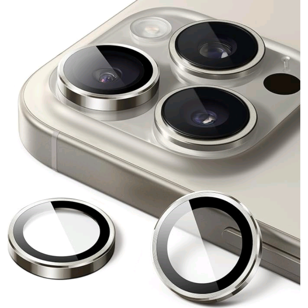 Tempered Glass iPhone 16 Pro / 16 Pro Max Spacecase QuickFit Camera Glass Αντιχαρακτικό Γυαλί Προστασίας για Φακό Κάμερας 2 Τεμάχια - Natural Titanium (5905719112714)