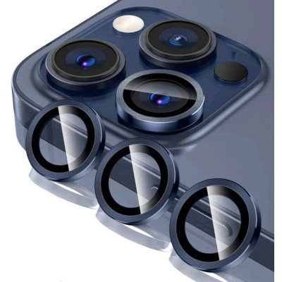 Tempered Glass iPhone 15 Pro / 15 Pro Max Spacecase QuickFit Camera Glass Αντιχαρακτικό Γυαλί Προστασίας για Φακό Κάμερας 2 Τεμάχια - Dark Blue (5905719112677)