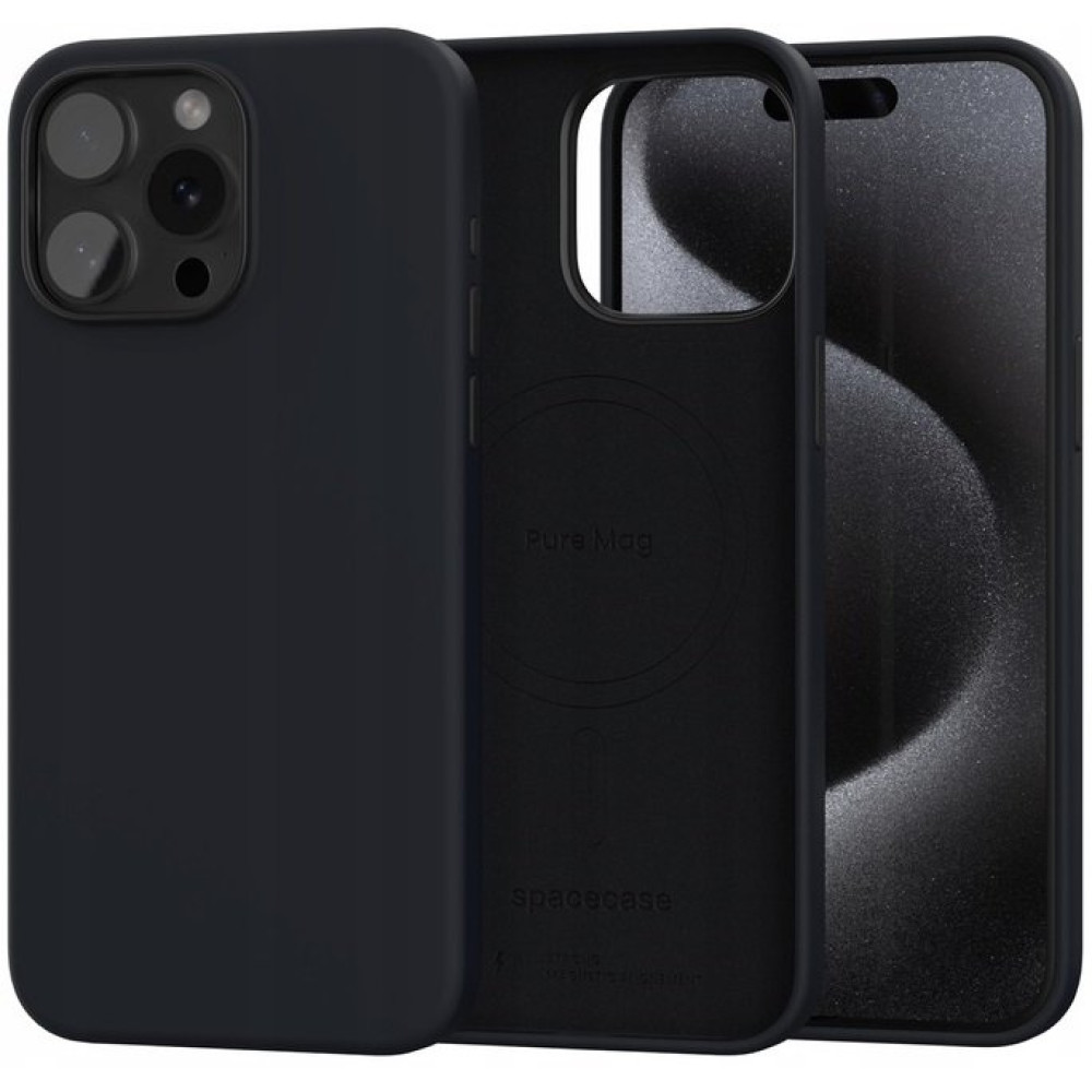 Θήκη iPhone 15 Pro Spacecase Pure Mag Σκληρή με MagSafe - Black (5905719113773)