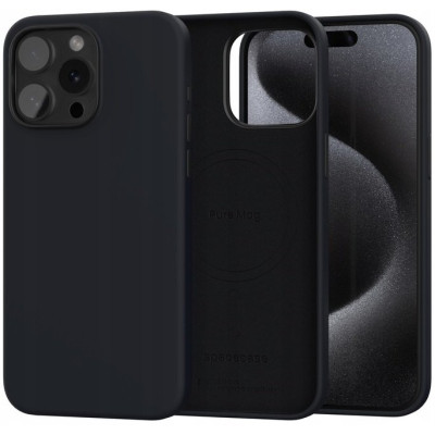 Θήκη iPhone 15 Pro Spacecase Pure Mag Σκληρή με MagSafe - Black (5905719113773)