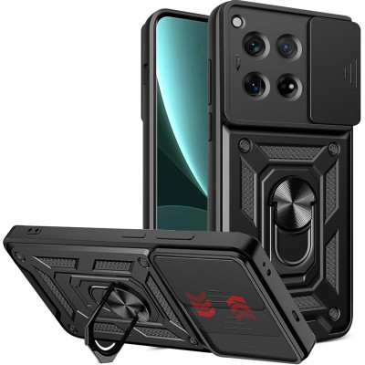 Θήκη OnePlus 12 Bodycell Armor Slide Ανθεκτική με Κάλυμμα για την Κάμερα & Μεταλλικό Ring Holder - Black (5206015080104)