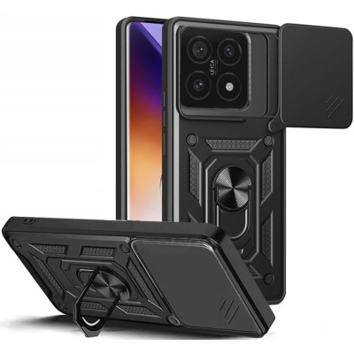 Θήκη Xiaomi 14T Pro Bodycell Armor Slide Ανθεκτική με Κάλυμμα για την Κάμερα & Μεταλλικό Ring Holder - Black (5206015080227)