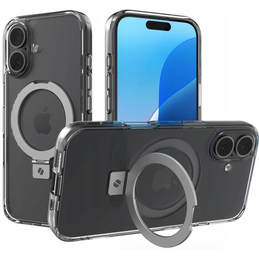 Θήκη iPhone 16 Spacecase Ring Pro Mag Σκληρή με MagSafe & KickStand - Clear (5905719112196)