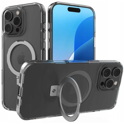 Θήκη iPhone 16 Pro Max Spacecase Ring Pro Mag Σκληρή με MagSafe & KickStand - Clear (5905719112233)