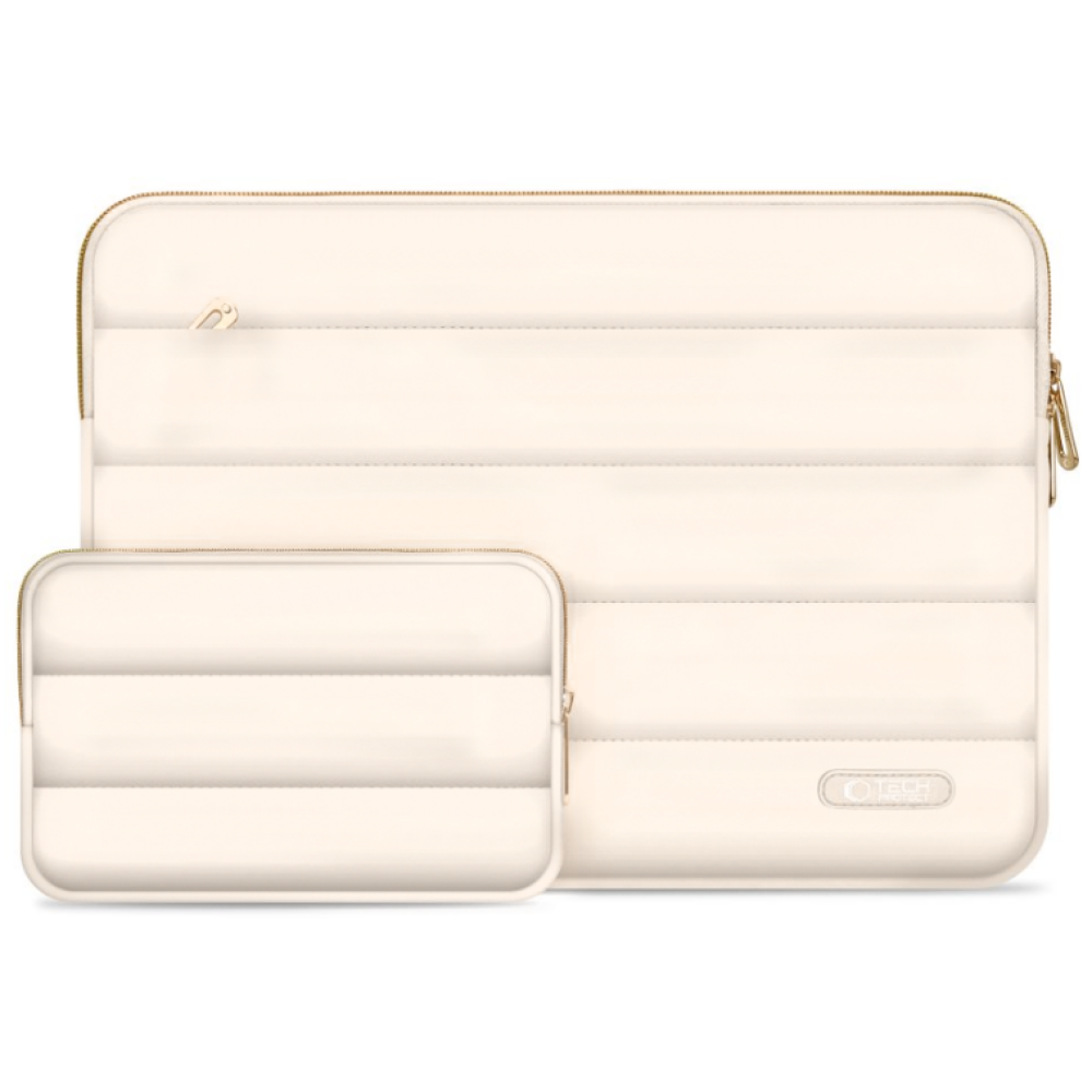 Θήκη Laptop Tech-Protect Puffy για Laptop έως 14'' & Mini Θήκη για Αξεσουάρ - Sand (5906302375264)