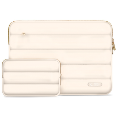Θήκη Laptop Tech-Protect Puffy για Laptop έως 14'' & Mini Θήκη για Αξεσουάρ - Sand (5906302375264)