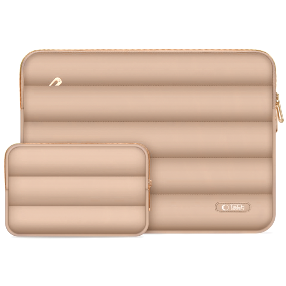 Θήκη Laptop Tech-Protect Puffy για Laptop έως 14'' & Mini Θήκη για Αξεσουάρ - Walnut (5906302375400)