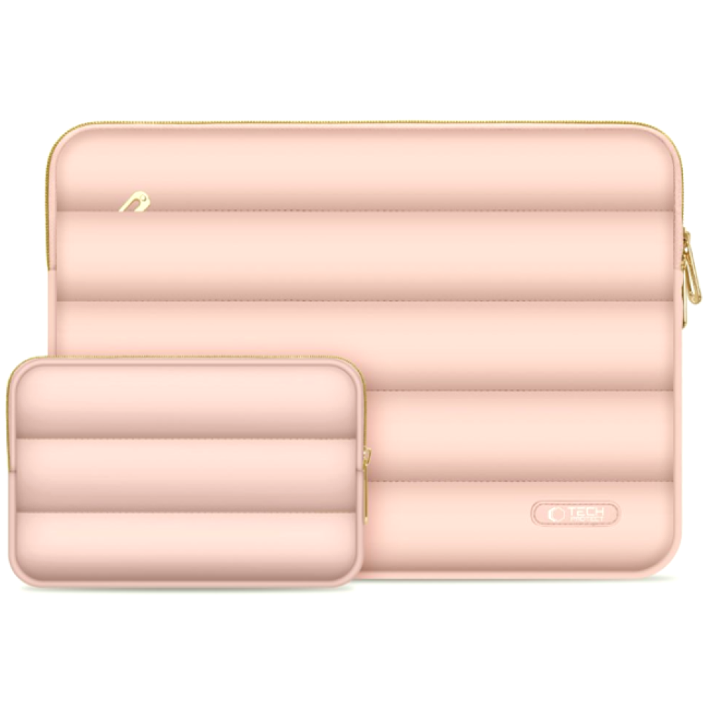 Θήκη Laptop Tech-Protect Puffy για Laptop έως 14'' & Mini Θήκη για Αξεσουάρ - Dusty Rose (5906302375240)