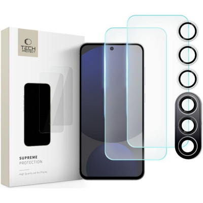 Tempered Glass Samsung Galaxy S24 FE Tech-Protect Supreme Set Αντιχαρακτικό Γυαλί Προστασίας με 2 x Οθόνης και 1 x Κάμερας - Clear (5906302371495)