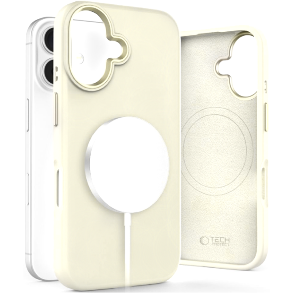 Θήκη iPhone 16 Tech-Protect Silicone Pure MagSafe Σιλικόνης με MagSafe - Cosmic Latte (5906302372539)