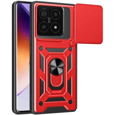 Θήκη Xiaomi 14T Pro Bodycell Armor Slide Ανθεκτική με Κάλυμμα για την Κάμερα & Μεταλλικό Ring Holder - Red (5206015080234)