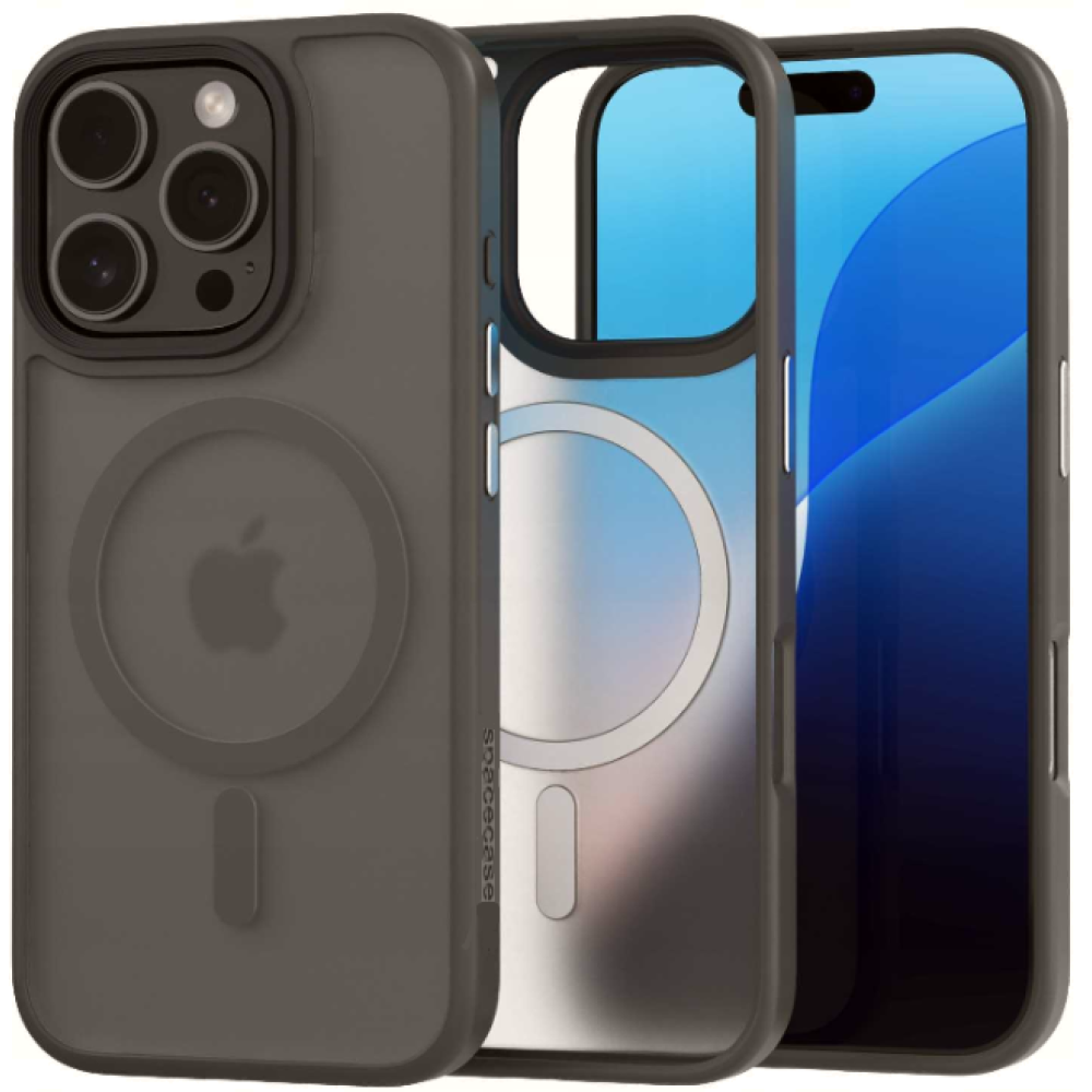 Θήκη iPhone 16 Pro Spacecase Hybrid MagSafe Σκληρή Ημιδιάφανη με MagSafe - Grey (5905719111861)