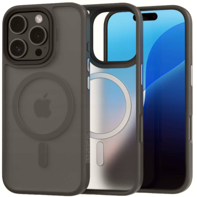 Θήκη iPhone 16 Pro Spacecase Hybrid MagSafe Σκληρή Ημιδιάφανη με MagSafe - Grey (5905719111861)