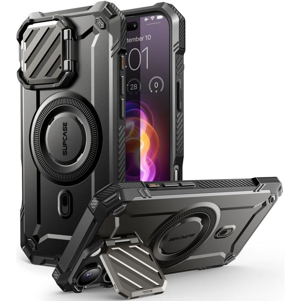 Θήκη iPhone 16 Pro Max Supcase Unicorn Beetle XT Mag Ανθεκτική MagSafe με Μεταλλικό Κάλυμμα για την Κάμερα - Black (843439150768)