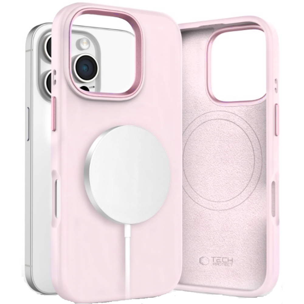 Θήκη iPhone 16 Pro Tech-Protect Silicone Pure MagSafe Σιλικόνης με MagSafe - Pink Pearl (5906302372577)