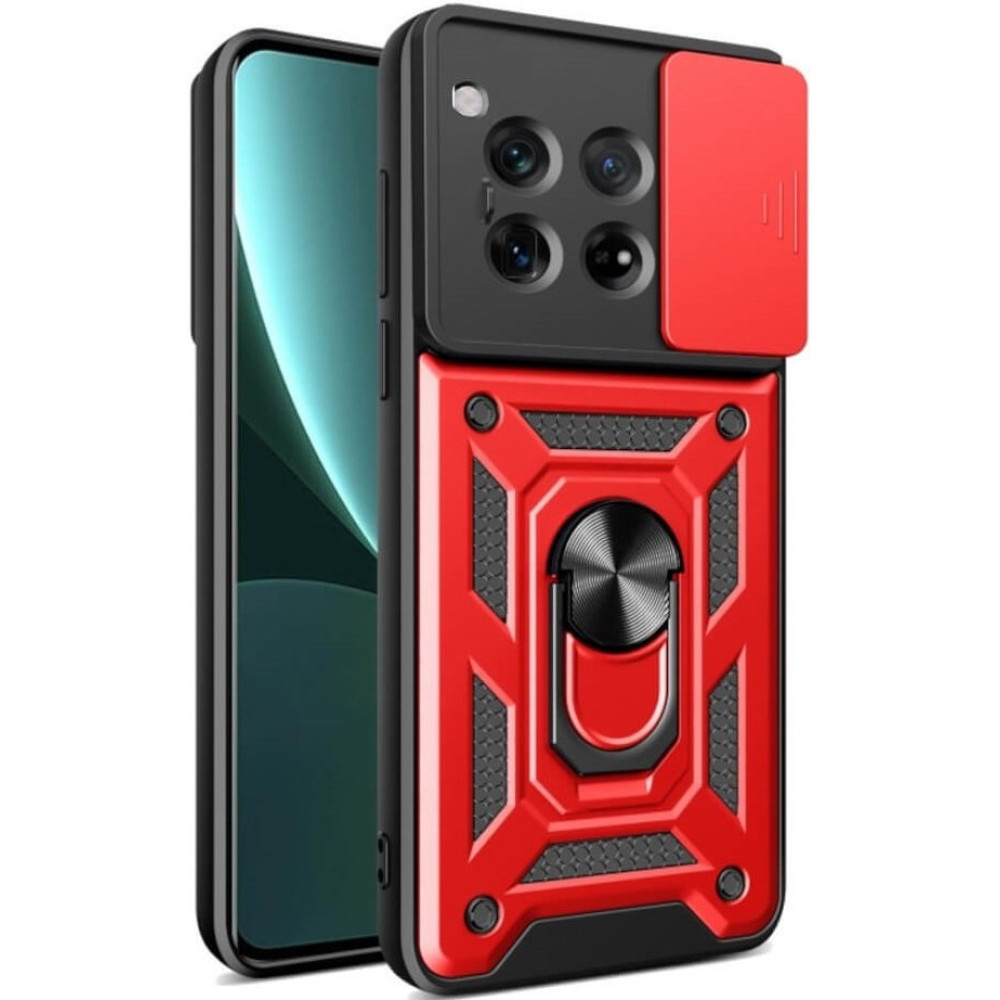 Θήκη OnePlus 12 Bodycell Armor Slide Ανθεκτική με Κάλυμμα για την Κάμερα & Μεταλλικό Ring Holder - Red (5206015080111)