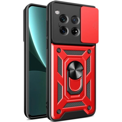 Θήκη OnePlus 12 Bodycell Armor Slide Ανθεκτική με Κάλυμμα για την Κάμερα & Μεταλλικό Ring Holder - Red (5206015080111)