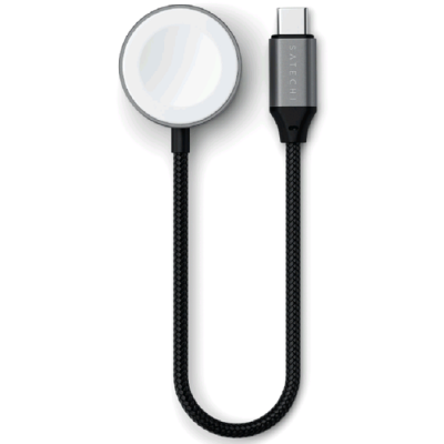 Καλώδιο Type-C Satechi Fast Charging Cable σε Μαγνητικό Γρήγορο Φορτιστή για Apple Watch / AirPods 5W 19cm - Space Gray (ST-QCAWM)