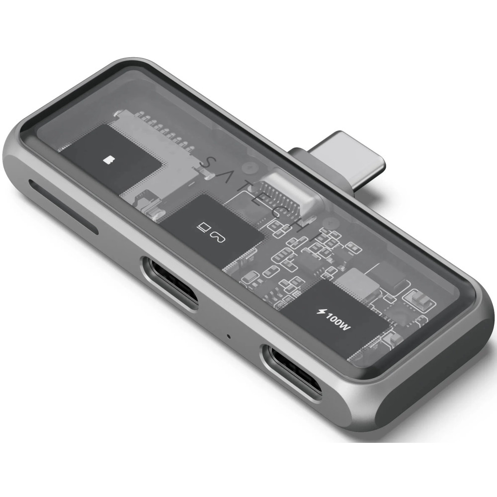 Αντάπτορας Satechi Mobile XR Hub with microSD Reader για Γυαλιά AR/XR Type-C (male) σε 1 x Type-C 100W / 1 x Type-C 10Gbps 4K@60Hz / 1 x MicroSD - Space Grey (ST-HXRSDM)
