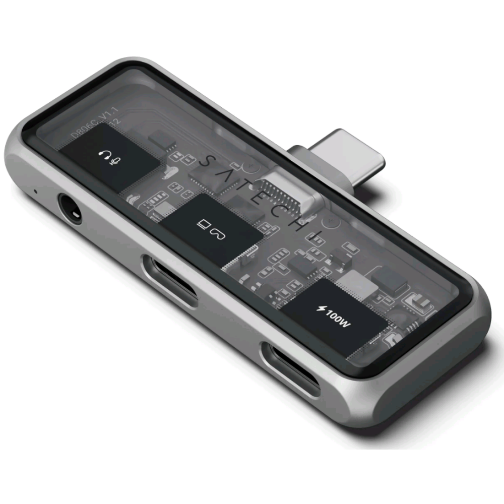 Αντάπτορας Satechi Mobile XR Hub with Audio για Γυαλιά AR/XR Type-C (male) σε 1 x Type-C 100W / 1 x Type-C 10Gbps 4K@60Hz / 1 x 3.5mm AUX Jack - Space Grey (ST-HXRAJM)