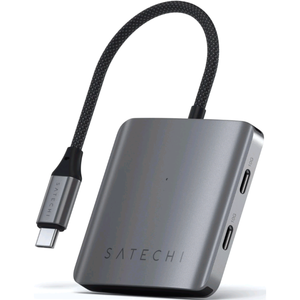 Αντάπτορας Satechi 4-Port USB-C Hub with PD Type-C (male) σε 4 x Type-C 10 Gbps (1 x Type-C 100W) - Space Gray (ST-H4CPDM)